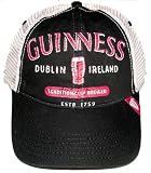 Guinness Beer Hat - Black Distressed Name Logo Adjustable Baseball Cap