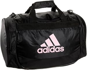 adidas Defender Small Duffel, One Size/11 3/4 x 20 1/2 x 11-Inch, Black/Gala Pink