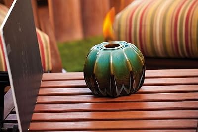 Windswept Single Flame Ceramic Firepot - Turquoise Glaze