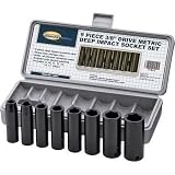 Northern Industrial Metric Deep Well Sockets - 3/8in. Drive, 8-Pc. Set