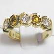 14K Yellow Gold Natural Yellow and White Diamond Ring