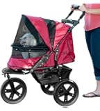 Pet Gear No-Zip AT3 Pet Stroller, with Zipperless Entry, Rugged Red