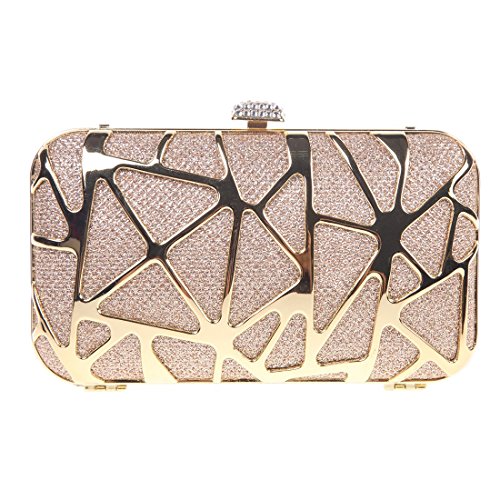 Fawziya Water Cube Metal Clutch Purse Women Evening Clutch Bag - Champagne