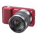 Sony NEX-3KR Systemkamera (14 Megapixel, Live View, HD Videoaufnahme) Kit rot inkl. 18-55mm Objektiv