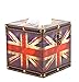 Vintage Style Union Jack Design Square Wood Facial Tissue Box Cover / Tabletop Napkin Holder
