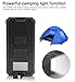 12000mAh Solar Charger, Portable Solar Powered Phone Charger Dual USB Solar External Battery Pack Power Bank for Cellphones With Solar LED Lights For Emergency or As A Camping Light (Black)