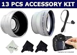 Professional 0.5X Wide Angle and 2.0X Telephoto High Definition Lens for Canon VIXIA HF M30 HF20 HF21 HF200 + 2.7
