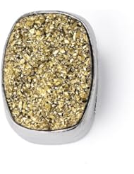 Bonn Bons® By Lori Bonn "Gold Digger" Sterling Silver Gold Druzy Slide Charms for Charm Bracelets