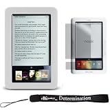 Slim High Quality Durable Silicone Skin Case Customer Made For Barnes & Noble Nook eBook Reader (white) + Includes a 4-Inch eBigvalue Determination Hand Strap + Full set of Screen Guard Protector for your Nook