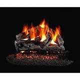 IMAGE OF Peterson Gas Logs 24 Inch Rugged Oak Vented Natural Gas Log Set With Ansi Certified G46 Burner, Electronic Non-standing Pilot, And Basic On/Off Remote