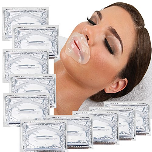 Anti Aging Treatments Set / Kit of 10pcs Lips / Mouth Clear Collagen Gel Crystal Masks / Patches / Sheets for Fine Lines and Wrinkles Removal, Moisturizing / Hydration, Skin Firming and Nourishing