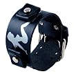 Nemesis #NL-B Wide Black Leather Cuff Tattoo Imprinted Band