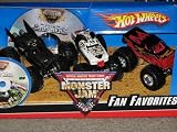Hot Wheels 3 Pack Monster Jam Trucks Fan Favorites 2 with Bonus DVD: Batman, Monster Mutt, Screamin' Demon