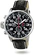 Stainless Steel Lefty Force Chronograph Black Dial Leather Strap