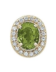 14 Karat Gold Slide with Peridot center and Diamond accents GS049-PD-D