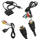 GTMax 4FT AV Composite Cable + PS2 To PS3 Controller Convertor Cable + 6FT  ....