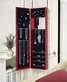 Over the Door Jewelry Armoire - Jewelry Organizer in Red