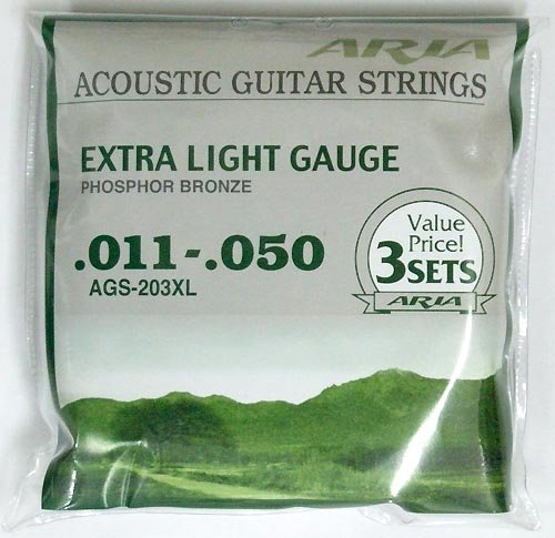 ARIA AGS-203XL 3セットパック アコースティックギター弦