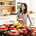 Rachael Ray Dinnerware Round & Square 4-Piece Stoneware Soup & Pasta Bowl Set, Red