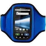 Neoprene Exercise Workout Armband for Atrix 4G Blue