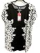 FUNOC Ladies Women Loose Leopard Printing Chiffon Casual Tops T Shirt Blouse (Fluorescent Red, V-Neck, S)