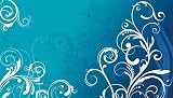 Blue Scroll Chair Rail Prepasted Mural