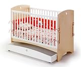 Offi CNPD Bebe 2 Crib in Natural Ply with Drawer
