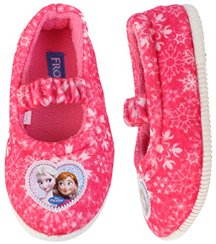 Disney Frozen Elsa Anna Girl's Pink Warm Comfort Indoor Slipper (Toddler/Youth)