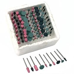 100 Pc Mounted Grinding Stones Lapidary Fits Dremel