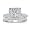 Princess Cut 1ct Diamond Bridal Set in 14k White Gold, Available Ring Sizes 4-9, Ring Size 4