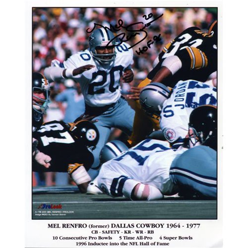 Mel Renfro Autographed Dallas Cowboys (Career Stats) 8x10 Photo
