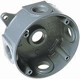 Hubbell Bell 5361-0 5-1/2-Inch Outlets 4-Inch Round Weatherproof Splice Box, Gray