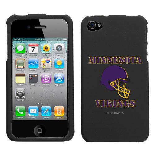 iPhone 4 4S Minnesota Vikings Black Superior Helmet Snap on Hard Cover