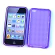 Apple iPod Touch 4th Generation Crystal Silicone Skin Case "Transparent Purple Check Pattern"