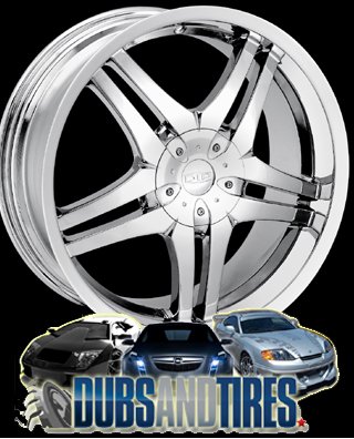 DIP Dagger (Series D62) Chrome - 20 x 8.5 Inch Wheel