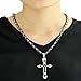 Trendsmax Stainless Steel Cross Pendant Necklace Mens Boys Byzantine Chain 22inch