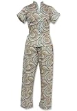Bedhead Aqua Swirl Shortsleeve Mandarin Hipster Egyptian Cotton Pajama - Final Sale!