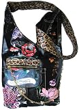 ED HARDY Wild Fleur GARDENIA Black Cross Body Bag