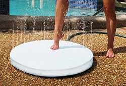 28" White Outdoor Patio and Poolside Portable Summer Shower in the Round