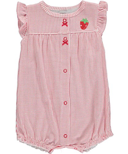 Carters Baby Girls Snap-Up Applique Cotton Romper Strawberry