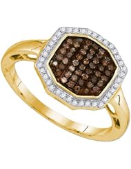 0.33CTW COGNAC DIAMOND FASHION RING
