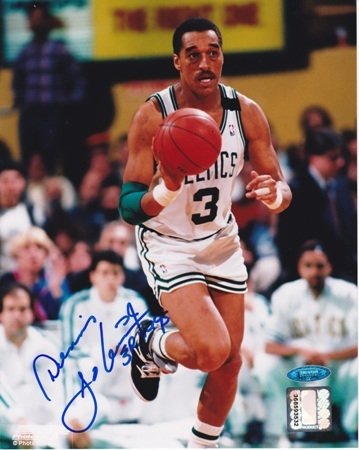 Dennis Johnson Autographed/Hand Signed Boston Celtics 8x10 Photo with ''3 RINGS'' Inscription - Dece