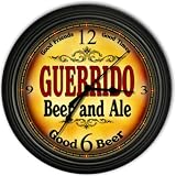 Guerrido 's Beer and Ale Black Cascading Pub Style Wall Clock