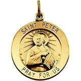 14K Yellow Gold St. Peter the Apostle Medal - 25.00mm