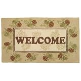 Homefires Accents Welcome Pine Cones Indoor Rug, 22-Inch by 34-Inch