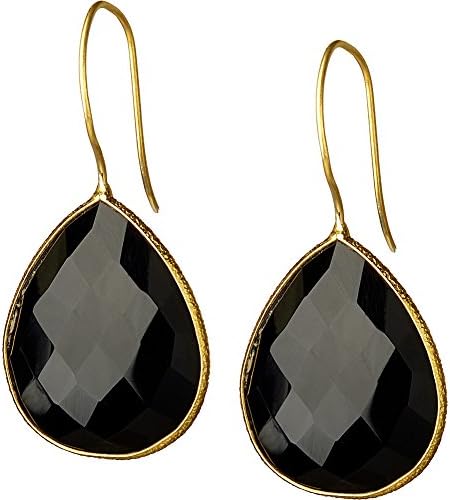 SAACHI accessories 18K Gold Single Drop Earrings (Black Onyx)