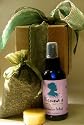 Lavender Home Freshening Gift Set. Handcrafted Organic Lavender Sachet, Pure Aromatherapy Lavender Mist, Beeswax Candle Tea Light. Great Holiday, Housewarming or Anytime Gift