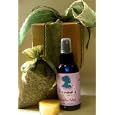 Summer Lavender Home Freshening Gift Set. Handcrafted Organic Lavender Sachet, Pure Aromatherapy Lavender Mist, Beeswax Candle Tea Light.