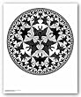 Angels and Devils - Circle Limit IV by M.C. Escher 25.625"x21.75" Art Print Poster