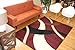 Generations Brand New Contemporary Modern Wavy Circles Area Rug, 2' x 7', Red/Burgundy